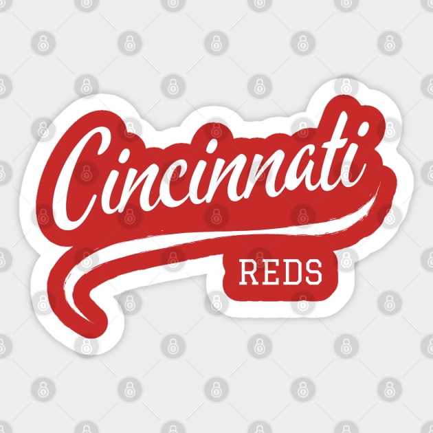 Reds Vintage Sticker by CityTeeDesigns